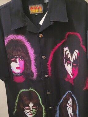 KISS Black Graphic Button-Up Shirt - Men